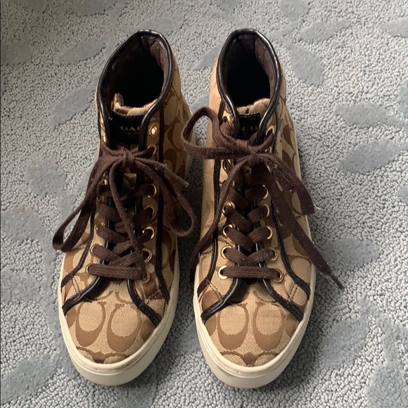 Coach Ladies High Top Sneakers - Picture 4 of 5